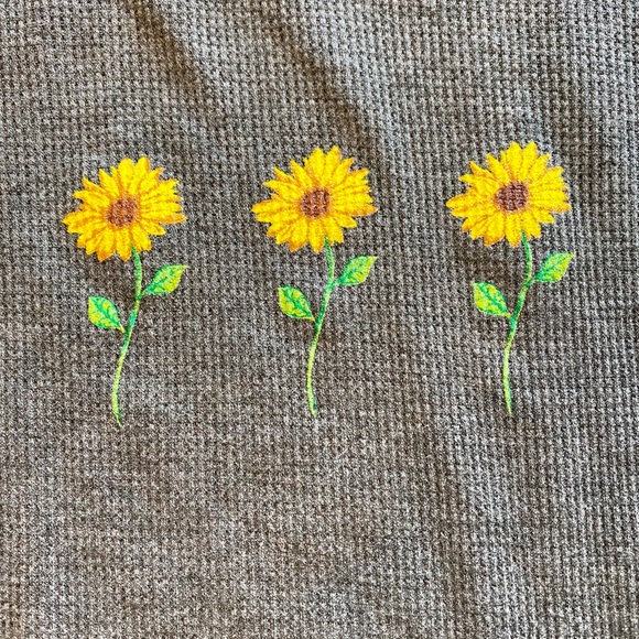 Girl’s Long Sleeve Sunflower Shirt - Picture 2 of 4